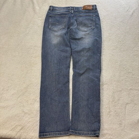 Stitches and Rivets Denim Pre-Faded Jeans Mens 34x30 Straight Leg Slim Stitch's - Picture 5 of 11
